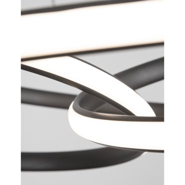 Nova Luce Menton - Pendelleuchte - Ø 52 x 120 cm - 43W dimmbare LED inkl. - Sand schwarz