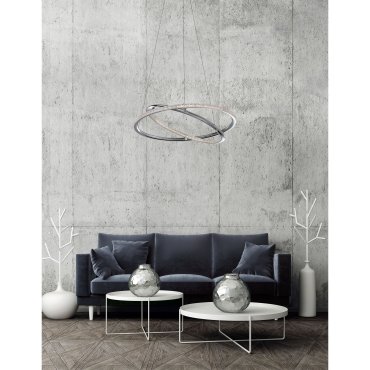 Nova Luce Livorno - Hängeleuchte - Ø 45 x 120 cm - 29W LED inkl. - Chrom