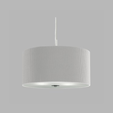 Searchlight Drum Pleat - Pendelleuchte - Ø 40 x 108 cm - silber