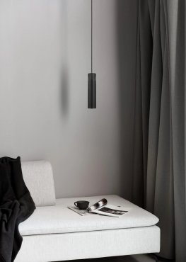 AUSSTELLUNGSSTÜCK - Tilo Pendant Black + 3-Phasen-Schienenadapter – Pendelleuchte für Schienensystem – Schwarz