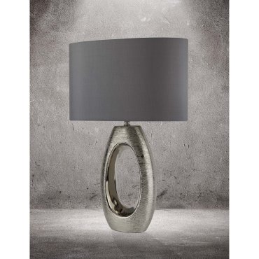 Searchlight Artisan - Tischleuchte - 61 cm - Chrom und Grau
