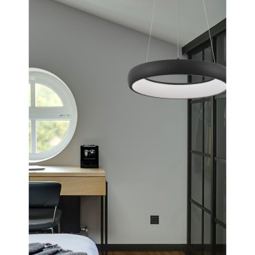 Nova Luce Albi - Pendelleuchte - Ø 41 x 120 cm - 32W dimmbare LED inkl. - Sand schwarz