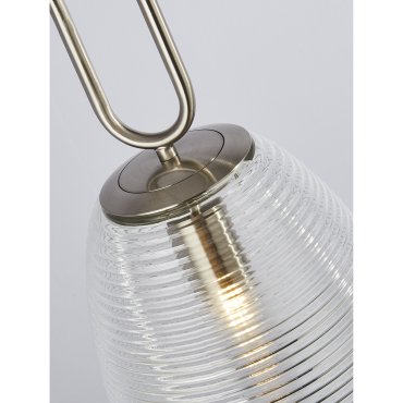 Searchlight Elixir - Pendelleuchte - Ø 24 x 130 cm - transparent und Nickel satiniert