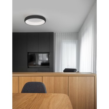 Nova Luce Albi - Deckenleuchte - Ø 41 x 8,5 cm - 32W dimmbare LED inkl. - Sand schwarz