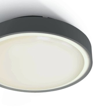 ONE Light LED Plafo Outdoor Round - Außen-Deckenleuchte - Ø 26 x 7,5 cm - 16W LED inkl. - IP65 - anthrazit