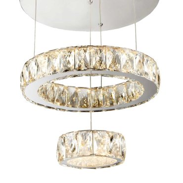 Searchlight Clover - Pendelleuchte - Ø 35 x 70 cm - 28W LED inkl - Chrom