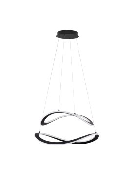 Nova Luce Celestia - Hängelampe -  Ø 60 x 120 cm - 87W dimmbar LED inkl. - schwarz