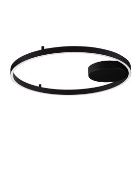 Nova Luce Hedra - Deckenleuchte - Ø 60 x 5 cm - 60W dimmbar LED inkl. - Sand schwarz