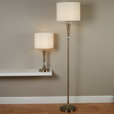Searchlight Oscar - Stehleuchte - 165 cm - Messing antik