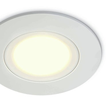 ONE Light Bathroom Range - Einbaustrahler - Ø 85 mm, Ø 68 mm Einbaumaß - 6W LED inkl. - IP65 - weiß - Lichtfarbe warmweiß
