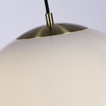 Searchlight Atom II - Pendelleuchte - Ø 40 x 120 cm - Messing satiniert und Opal