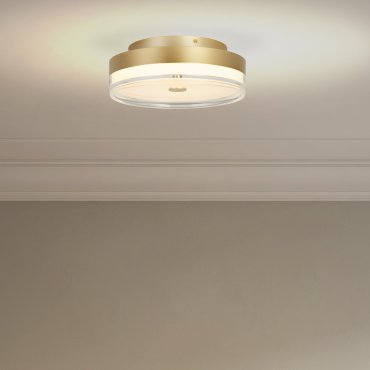 Searchlight Cyprus - Deckenleuchte - Ø 30 x 11 cm - 21W dimmbare LED inkl - gold und transparent