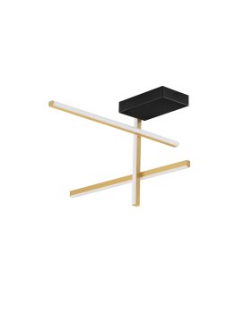 Nova Luce Antama - deckenleuchte - 51 x 31 x 51 cm - 26W dimmbar LED inkl. - sand schwarz und gold