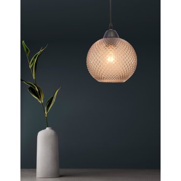 Nova Luce Porto - Hängeleuchte - Ø 18 x 140 cm - ockerfarbenes Glas