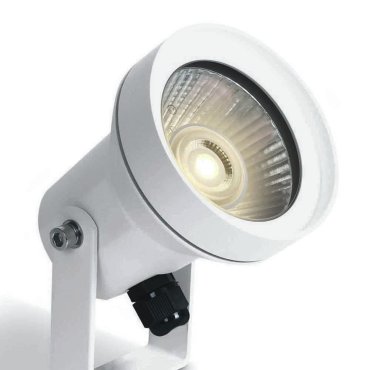ONE Light GU10 Garden Round - Bodenstrahler auf Erdspieß - Ø 7,5 x 12,5 cm - IP65 - weiß
