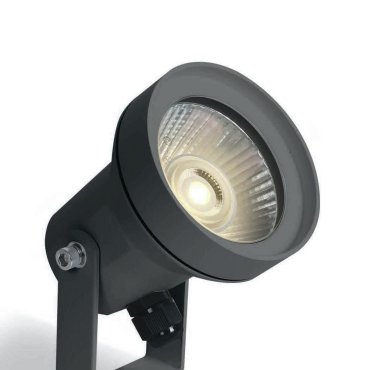 ONE Light GU10 Garden Round - Bodenstrahler auf Erdspieß - Ø 7,5 x 12,5 cm - IP65 - anthrazit