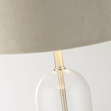 Searchlight Oxford - Tischleuchte - Ø 38 x 51 cm - Nickel satiniert, silber und taupe