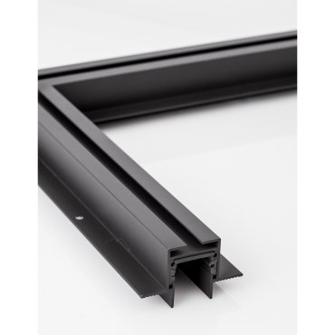Nova Luce Q-Connector - Eckverbinder für Magnet-Einbauprofil für Gipskartondecken - 30,3 x 6,5 x 3,9 cm - sand-schwarz