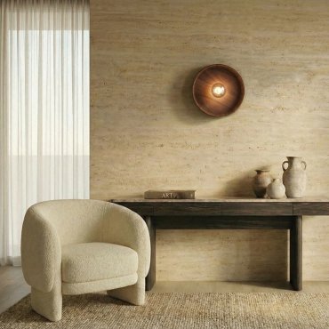 VK Lighting Halo - wandleuchte - Ø 30 x 14 x 8 cm - walnuss