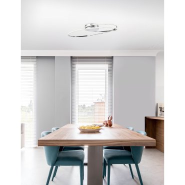 Nova Luce Viareggio - Deckenleuchte - 60 x 35 x 15 cm - 28W LED inkl. - Chrom