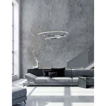 Nova Luce Viareggio - Hängeleuchte - Ø 56 x 120 cm - 29W LED inkl. - Chrom
