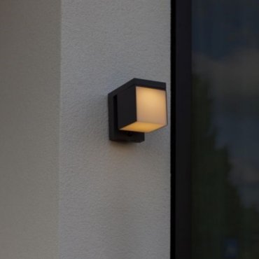 Lutec Prima - solarbetriebene Außenwandleuchte mit Sensor - 10 x 13,5 x 16 cm - 9,5W LED inkl. - IP44 - dunkelgrau