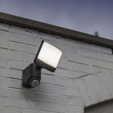 Lutec Sunshine - Außenwandleuchte mit Sensor - 20 x 18 x 24 cm - 16,5W LED inkl. - IP44 - dunkelgrau