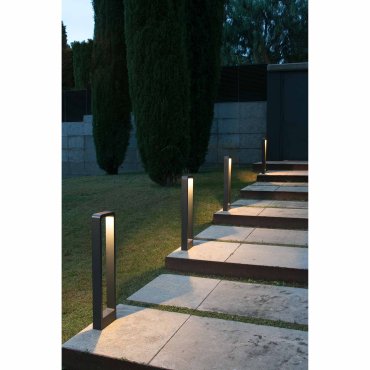 Faro Das - Gartenleuchte - 16 x 5,4 x 65 cm - 8W LED inkl. - IP54 - dunkelgrau