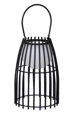 Lucide Fjara - wiederaufladbare Tischleuchte für draußen - 17 x 17,5 x 25 cm - 0,3W LED inkl. - IP44 - schwarz