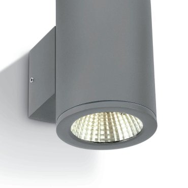 ONE Light Outdoor Wall Cylinders Up &amp; Down Beam - Außenwandleuchte - 8 x 10.6 x 13.8 cm - 2 x 6W LED inkl - IP54 - grau