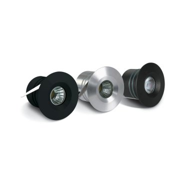 ONE Light - Einbaustrahler - Ø 46 mm, Ø 38 mm Einbaumaß - 3W dimmbare LED inkl. - IP65 - schwarz