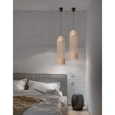 Nova Luce Mia - Hängeleuchte - Ø 20 x 250 cm - braun und schwarz