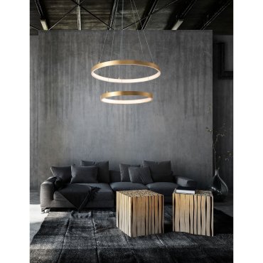 Nova Luce Leon - Hängeleuchte - Ø 60 x 150 cm - 65W LED inkl. - Blattgold