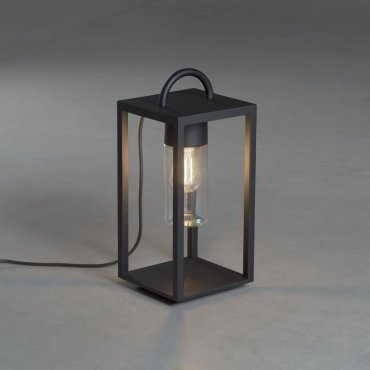 Konstsmide Bologna - Tischleuchte mit Stecker - 20 x 45,5 x 20 cm - IP44 - schwarz