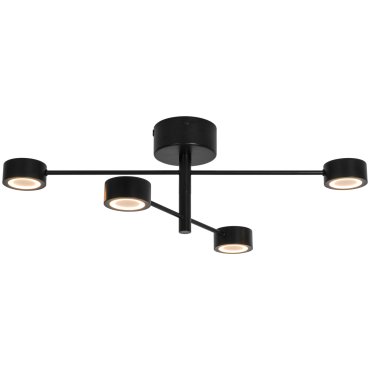 Nordlux Clyde - Aufbaustrahler 4L - 72 x 13 x 22 cm - 3 Stufen dimmbar - 4 x 5W LED inkl. - schwarz