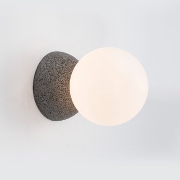 Nova Luce Zero - Wandleuchte - 10 x 14 x 10 cm - grau und opal
