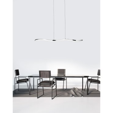 Nova Luce Cesena - Hängeleuchte - 105 x 8,5 x 120 cm - 42W LED inkl. - Chrom