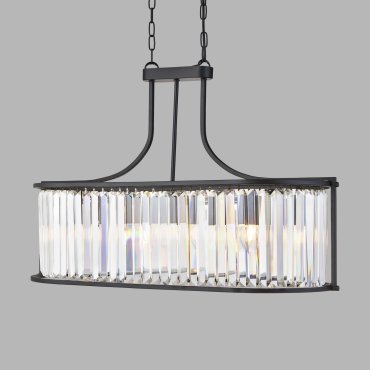 Searchlight Victoria - Pendelleuchte - 78 x 30 x 150 cm - mattschwarz und transparent
