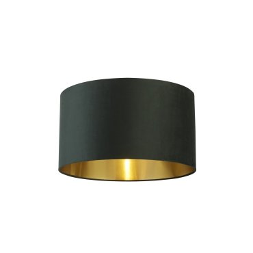 Searchlight Drum Shade - lampenschirm - Ø 50 x 28 cm - dunkelgrün und gebürstetes gold