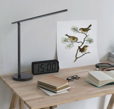 VK Lighting Nia - Schreibtischlampe - 14,5 x 42 x 38 cm - 7W dimmbares LED inkl. - einstellbare Lichtfarbe - schwarz