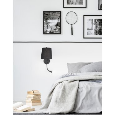 Nova Luce Sage - Wandleuchte mit Schalter - 20 x 29 x 59 cm - 3W LED inkl. - schwarz