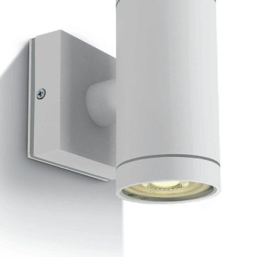 ONE Light GU10 Outdoor Cylinders - Außenwandleuchte - Ø 6,5 x 14,2 cm - IP54 - weiß