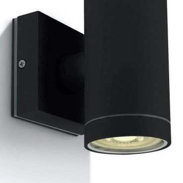 ONE Light GU10 Outdoor Cylinders - Außenwandleuchte - Ø 6,5 x 14,2 cm - IP54 - schwarz