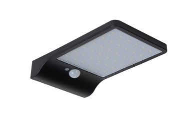 Lucide Basic - Wandleuchte mit Solarsensor - 11 x 19 x 3,5 cm - 3W LED inkl. - IP44 - schwarz