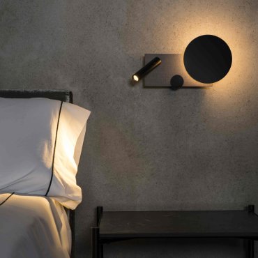 Faro Klee Left - Wandleuchte mit Leselicht - 27 x 16 x 3 cm - 10W+ 3W dimmbare LED inkl - schwarz &amp; grau