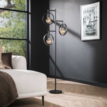 Vico Ring 3L - Stehleuchte - 50 x 22 x 155 cm - Holzkohle
