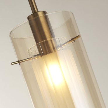 Searchlight Duo III - Pendelleuchte - Ø 13 x 120 cm - Bronze und Champagner