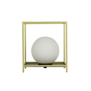 Searchlight Block - Tischleuchte - 18 x 18 x 20,5 cm - Gold und Opal