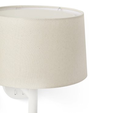Faro Windsor – wandleuchte mit leselampe – Ø 29 x 49,9 x 26,5 cm – mattweiß und leinen