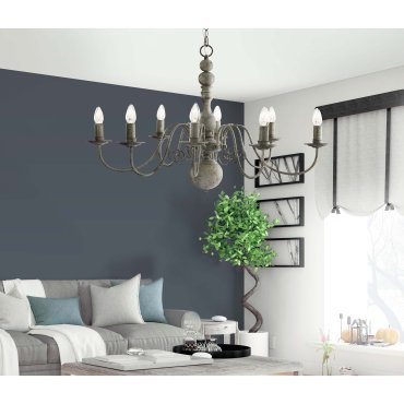 Searchlight Greythorne - Kronleuchter - 89 x 63 x 150 cm - grau